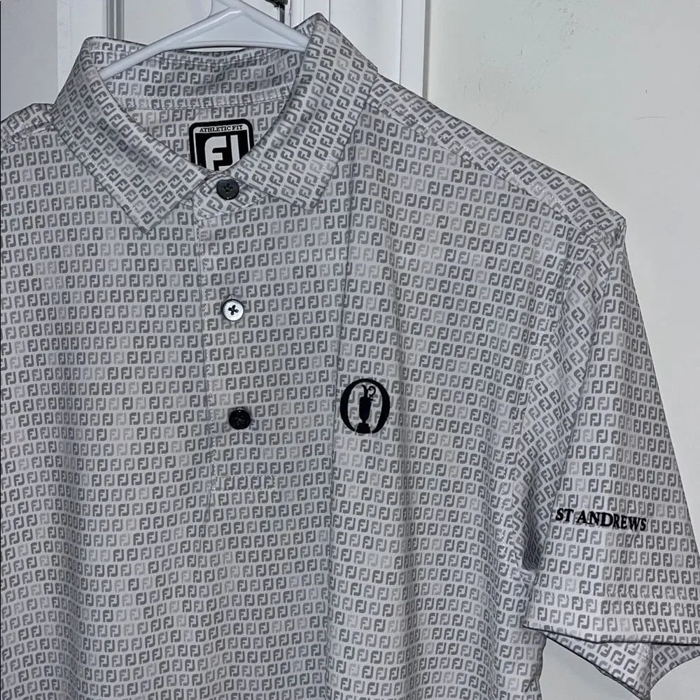 The British Open Footjoy FJ St Andrews Old Course Scotland Golf polo Shirt AOP M